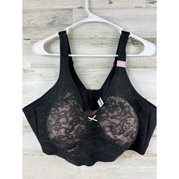 Cacique Women’s Plus 48D Black Lace Unlined Full Coverage Bra No Wire New - Picture 1 of 9